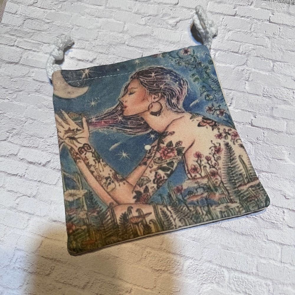 Tarot Oracle Cards Cloth Drawstring Storage Bag - Picture 1 of 4
